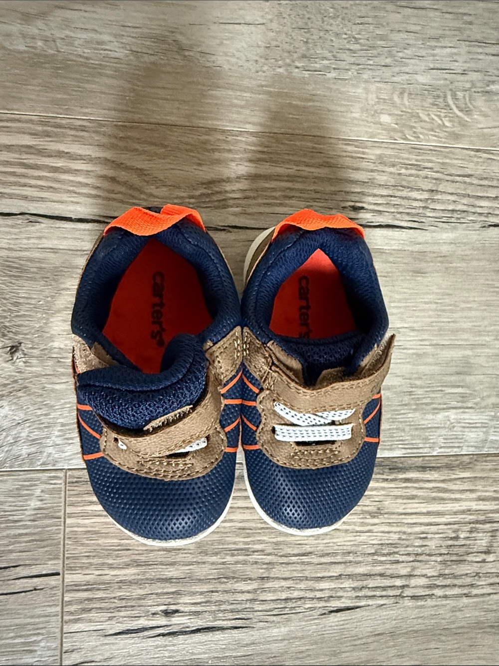 Carter's Navy, Brown and Orange Toddler Velcro Sneakers